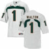 Miami Hurricanes #1 Walton NCAA College Football Jersey White