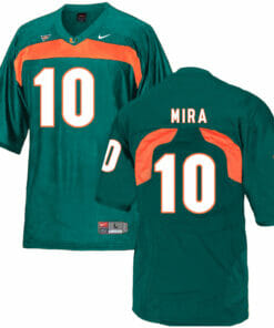 Miami Hurricanes #10 Mira NCAA College Football Jersey Green