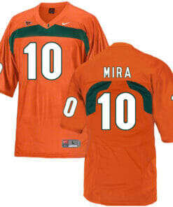 Miami Hurricanes #10 Mira NCAA College Football Jersey Orange