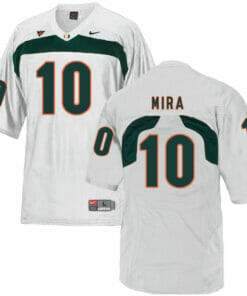 Miami Hurricanes #10 Mira NCAA College Football Jersey White