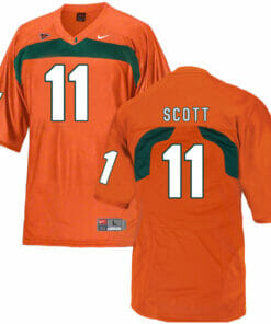 Miami Hurricanes #11 Scott NCAA College Football Jersey Orange