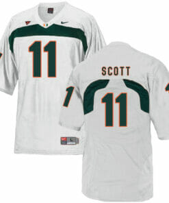 Miami Hurricanes #11 Scott NCAA College Football Jersey White