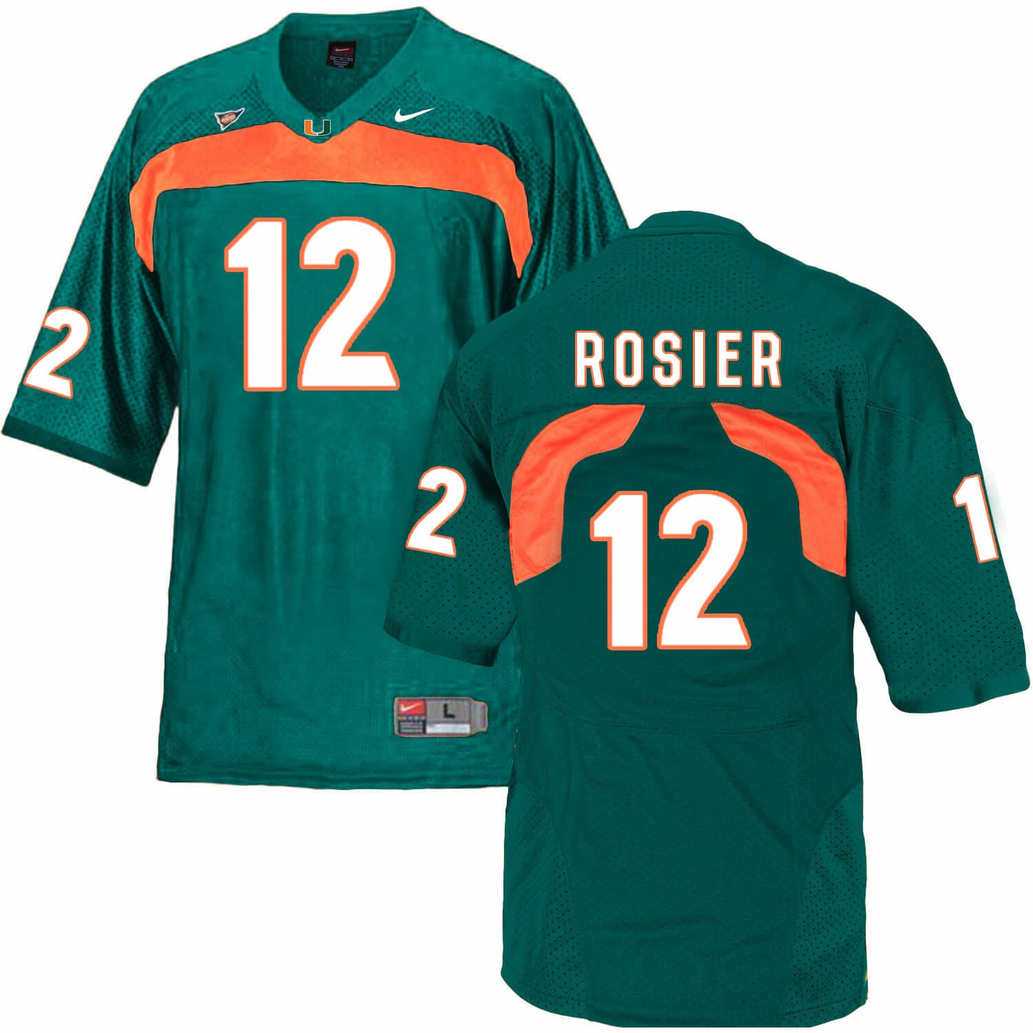 Miami Hurricanes #12 Rosier NCAA College Football Jersey Green 1 Miami Hurricanes #12 Rosier NCAA College Football Jersey Green