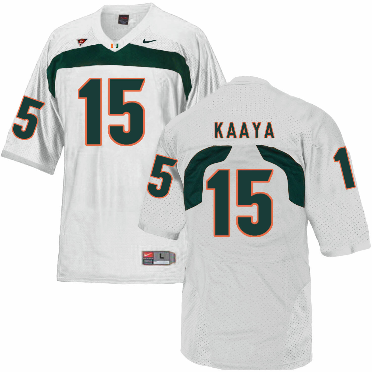 Miami Hurricanes #15 Kaaya NCAA College Football Jersey White 1 Miami Hurricanes #15 Kaaya NCAA College Football Jersey White