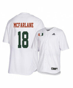 Miami Hurricanes 18 Alex Mcfarlane White College Baseball Jersey