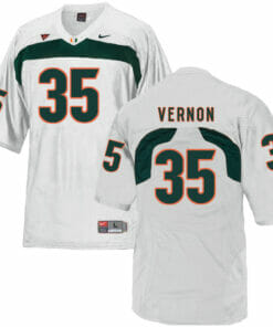 Miami Hurricanes #25 Vernon NCAA College Football Jersey White