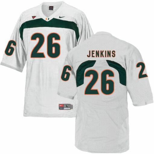 Miami Hurricanes #26 Jenkins NCAA College Football Jersey White