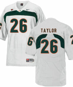 Miami Hurricanes #26 Sean Tayloy NCAA College Football Jersey White