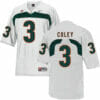 Miami Hurricanes #3 Coley NCAA College Football Jersey White