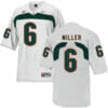 Miami Hurricanes #6 Miller NCAA College Football Jersey White