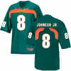 Miami Hurricanes #8 Johnson Jr NCAA College Football Jersey Green