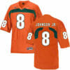 Miami Hurricanes #8 Johnson Jr NCAA College Football Jersey Orange