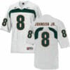 Miami Hurricanes #8 Johnson Jr NCAA College Football Jersey White