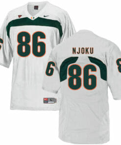 Miami Hurricanes #86 Njoku NCAA College Football Jersey White