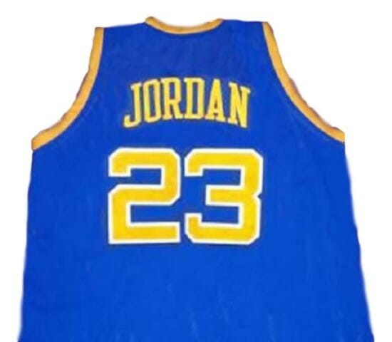 Michael Jordan #23 BUCS Laney High School Basketball Jersey Blue 1 Michael Jordan #23 BUCS Laney High School Basketball Jersey Blue