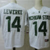 Michigan State Spartans #14 Brian Lewerke Football Jersey White