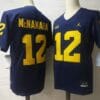 Michigan Wolverines #12 Mcnamara NCAA Football Jersey Navy