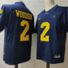 Michigan Wolverines #2 Charles Woodson Jersey NCAA Football Navy