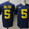 Michigan Wolverines #5 Joe Milton College Football Jersey Navy