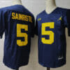 Michigan Wolverines #5 Sainristil NCAA Football Jersey Navy