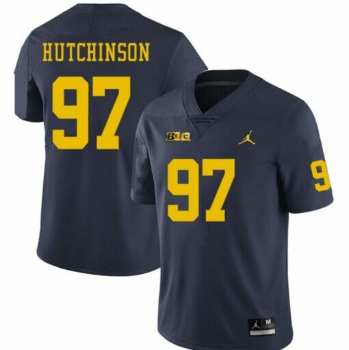 Aidan Hutchinson Jersey Wolverines #97 Navy College Football