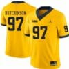 Michigan Wolverines #97 Aidan Hutchinson Jersey Yellow College Football