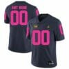 Michigan Football Custom Jersey College Navy Pink