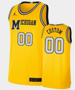 Michigan Wolverines Custom Name Number Maize Retro Limited Basketball Jersey