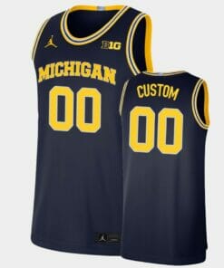 Michigan Wolverines Custom Name Number Navy Limited Basketball Jersey