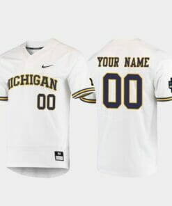 Michigan Wolverines Custom Name and Number White 2019 Ncaa Baseball College World Series Jersey