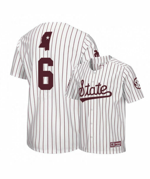 Mississippi State Bulldogs 6 Kamren James White Baseball Jersey