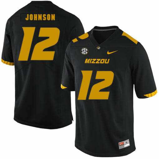 Missouri Tigers #12 Johnathon Johnson College Football Jersey Black