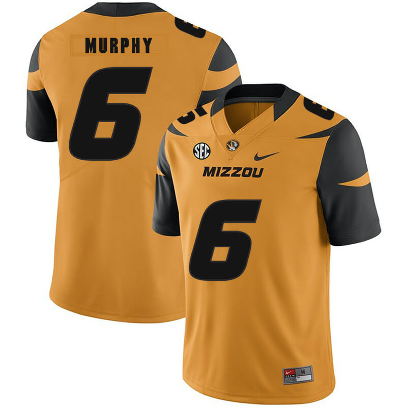 Missouri Tigers #6 Marcus Murphy College Football Jersey Gold 1 Missouri Tigers #6 Marcus Murphy College Football Jersey Gold
