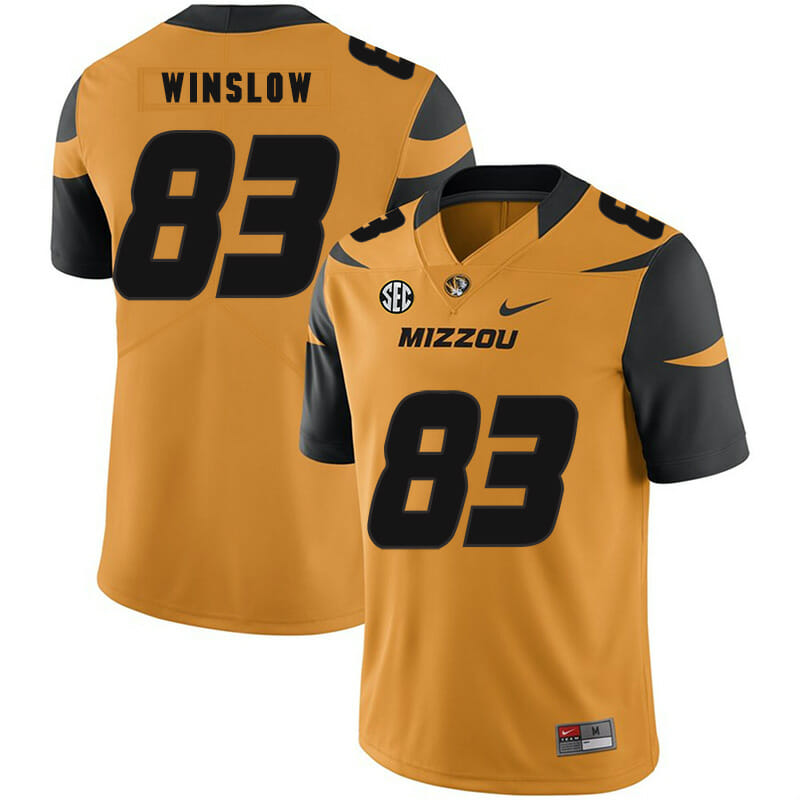 Missouri Tigers #83 Kellen Winslow NCAA College Football Jersey Gold 1 Missouri Tigers #83 Kellen Winslow NCAA College Football Jersey Gold