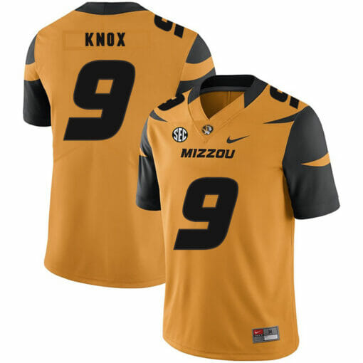 Missouri Tigers #9 Jalen Knox College Football Jersey Gold
