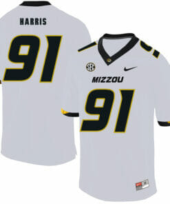 Missouri Tigers #91 Charles Harris College Football Jersey White