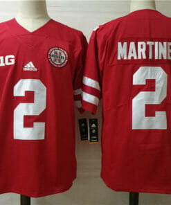 Nebraska Cornhuskers #2 Adrian Martinez Football Jersey Red
