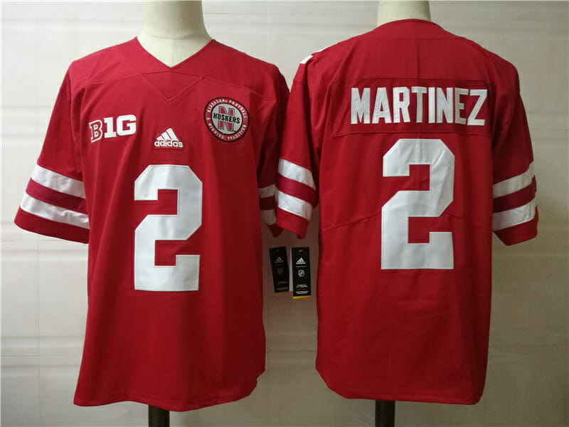 Nebraska Cornhuskers #2 Adrian Martinez Football Jersey Red 1 Nebraska Cornhuskers #2 Adrian Martinez Football Jersey Red