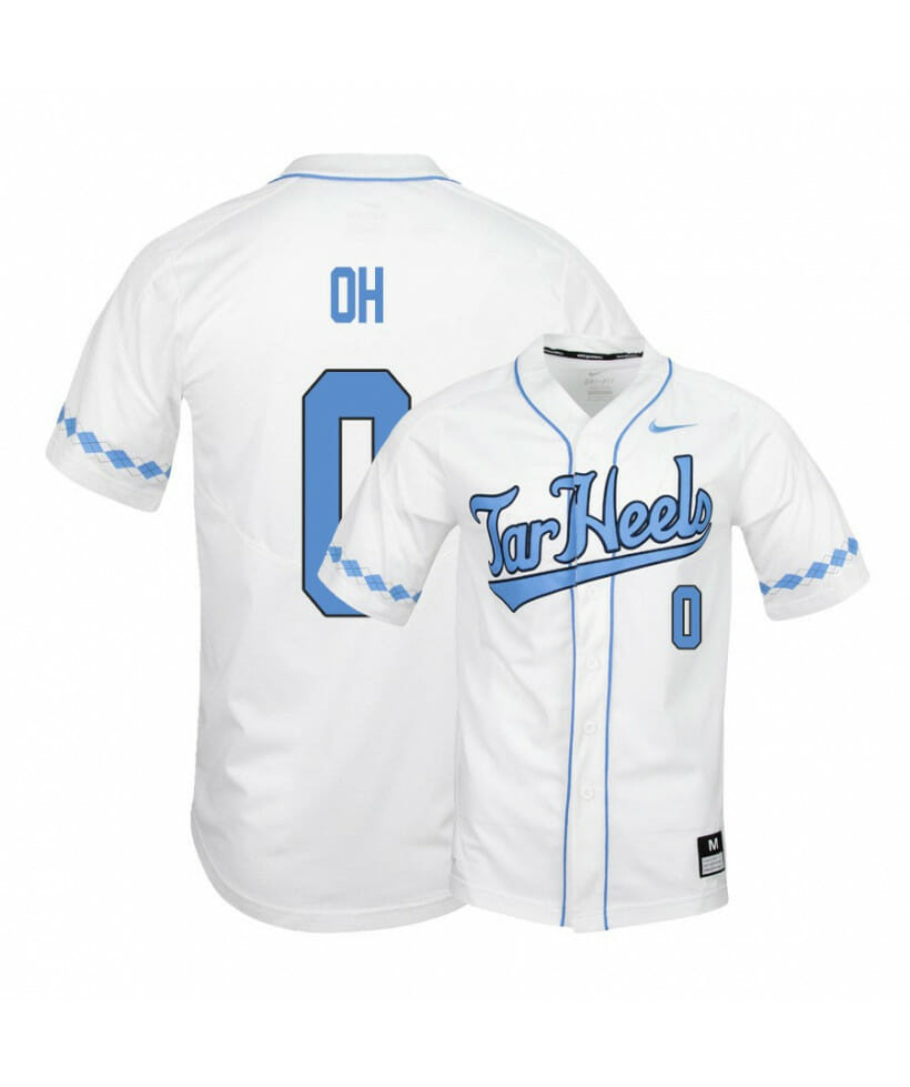 North Carolina Tar Heels 0 Michael Oh White Elite Baseball Jersey 1 North Carolina Tar Heels 0 Michael Oh White Elite Baseball Jersey