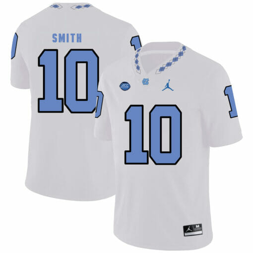 North Carolina Tar Heels #10 Andre Smith NCAA Football Jersey White