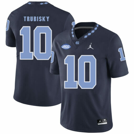 North Carolina Tar Heels #10 Mitchell Trubisky Football Jersey Black