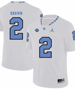 North Carolina Tar Heels #2 Jordon Brown NCAA Football Jersey White