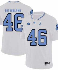 North Carolina Tar Heels #46 Bill Sutherland Football Jersey White