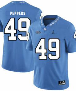 North Carolina Tar Heels #49 Julius Peppers Football Jersey Blue