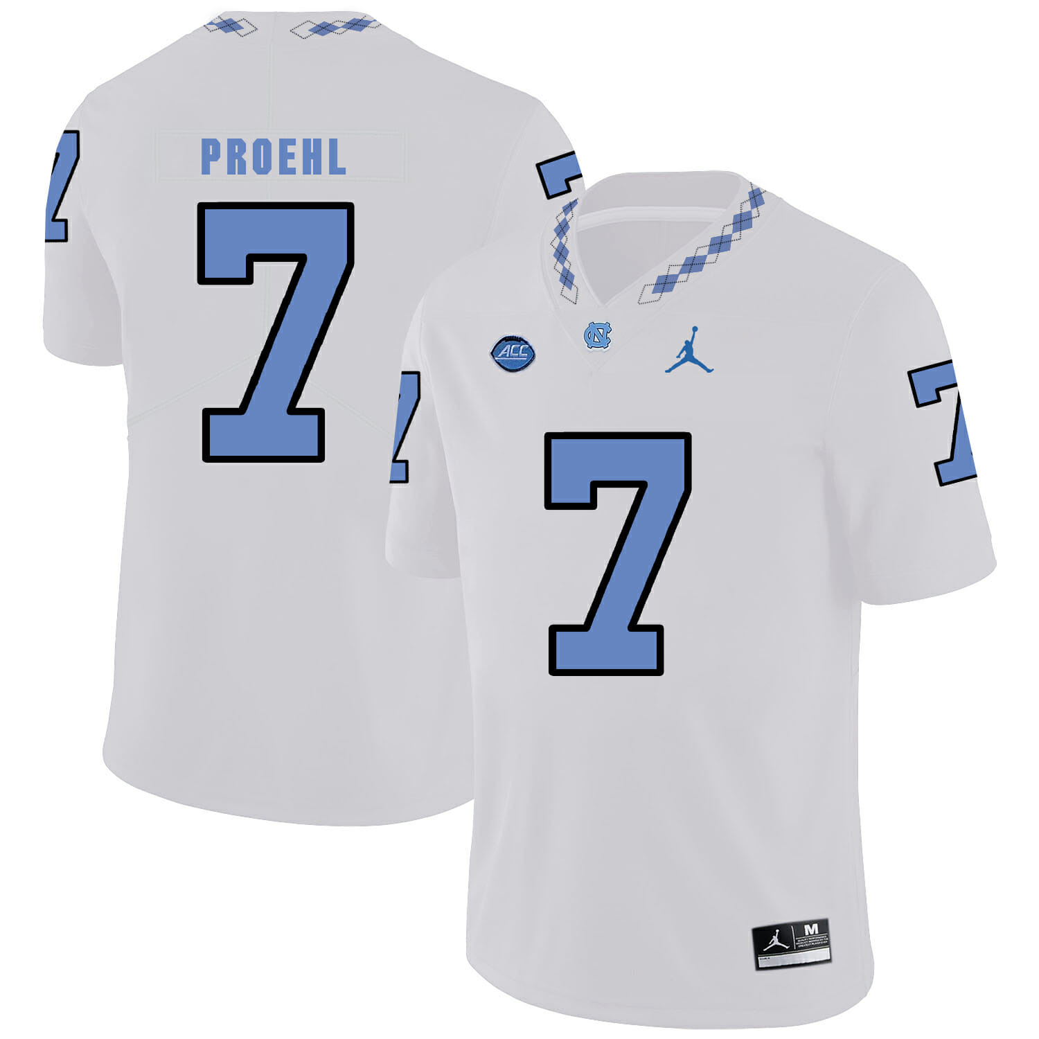 North Carolina Tar Heels #7 Austin Proehl NCAA Football Jersey White 1 North Carolina Tar Heels #7 Austin Proehl NCAA Football Jersey White