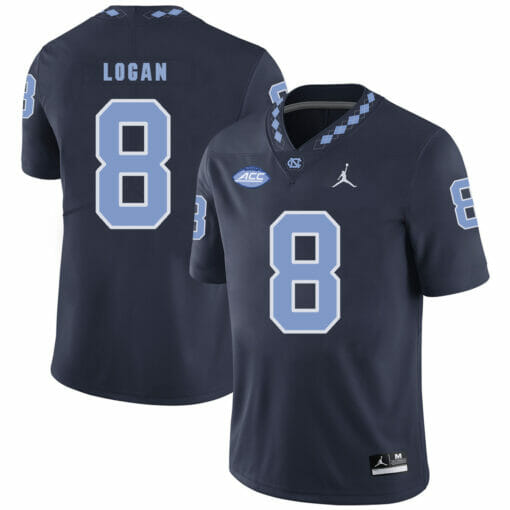 North Carolina Tar Heels #8 TJ Logan NCAA Football Jersey Black