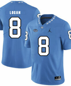 North Carolina Tar Heels #8 TJ Logan NCAA Football Jersey Blue