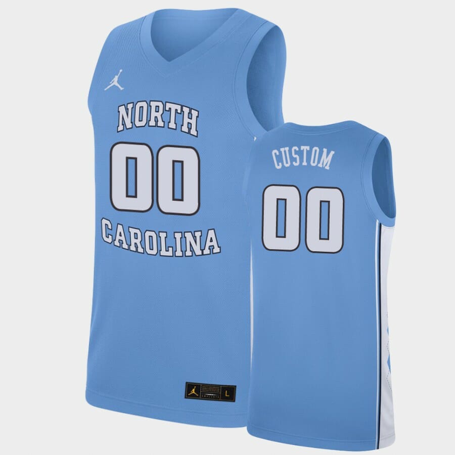 North Carolina Tar Heels Custom Name Number Blue College Basketball Replica Jersey 1 North Carolina Tar Heels Custom Name Number Blue College Basketball Replica Jersey