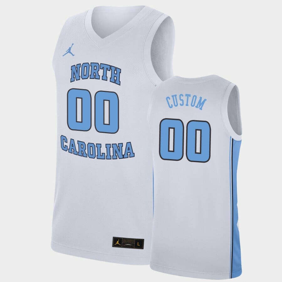 North Carolina Tar Heels Custom Name Number White College Basketball Replica Jersey 1 North Carolina Tar Heels Custom Name Number White College Basketball Replica Jersey