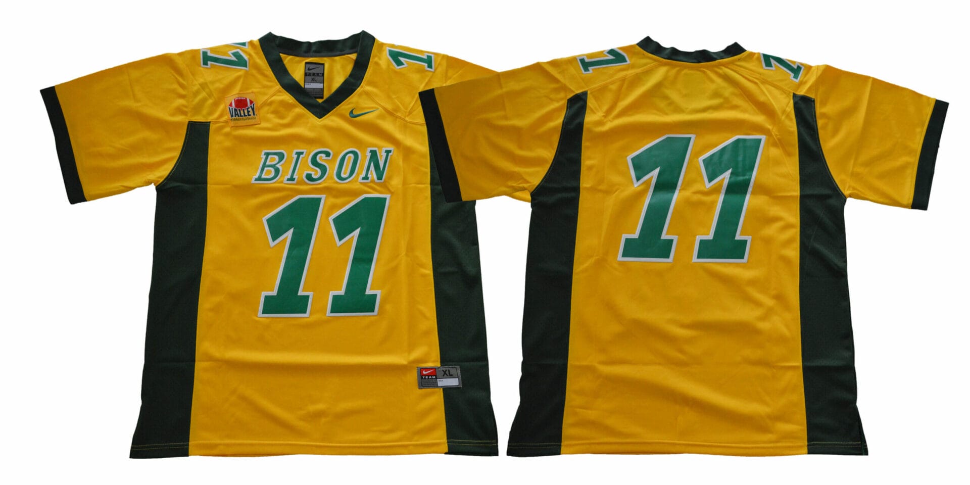 North Dakota State Bison #11 Carson Wentz Football Jersey Yellow 1 North Dakota State Bison #11 Carson Wentz Football Jersey Yellow